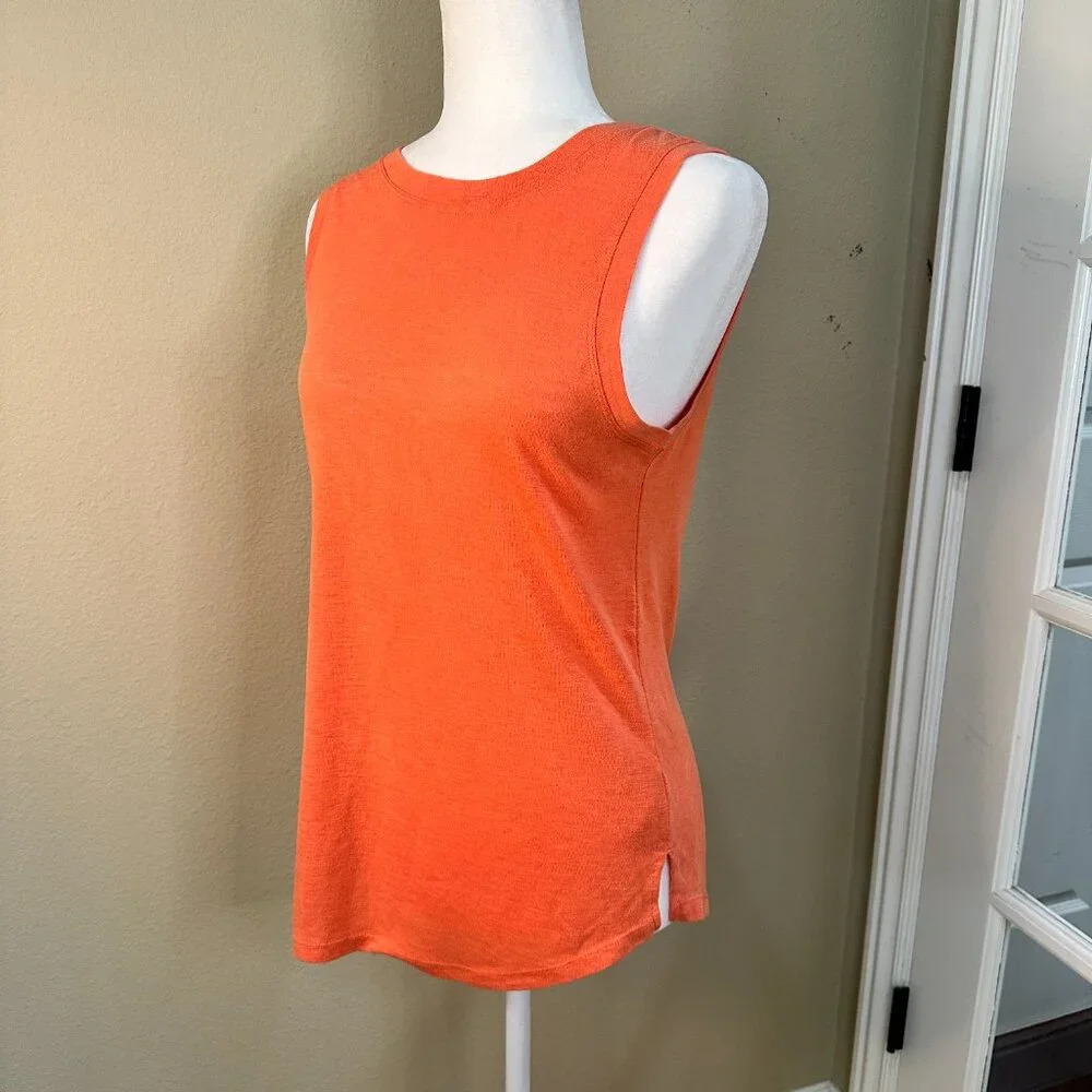 ATHLETA Vibrant Orange Side Vent Tank Top - small - Picture 2 of 9